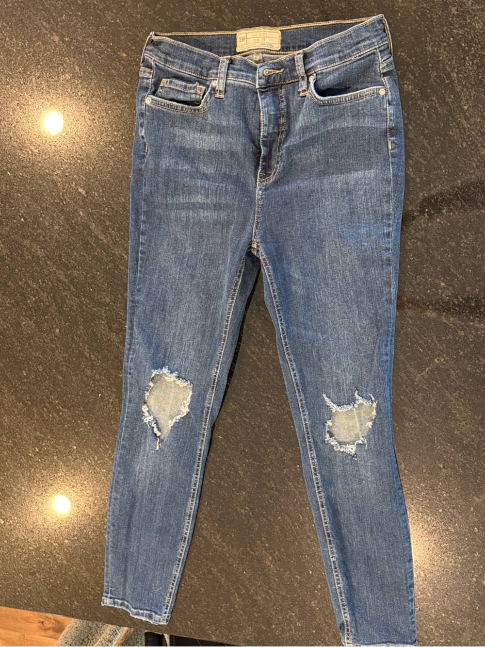 Free People Distressed High Rise Skinny, Size 29 (8)